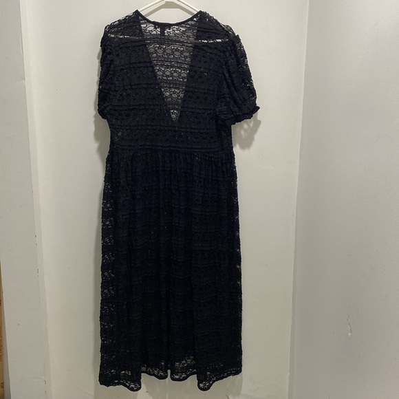 Torrid women black mesh ruffle sleeve maxi kimono swim cover Sz 00 Bin 0 - Picture 8 of 9